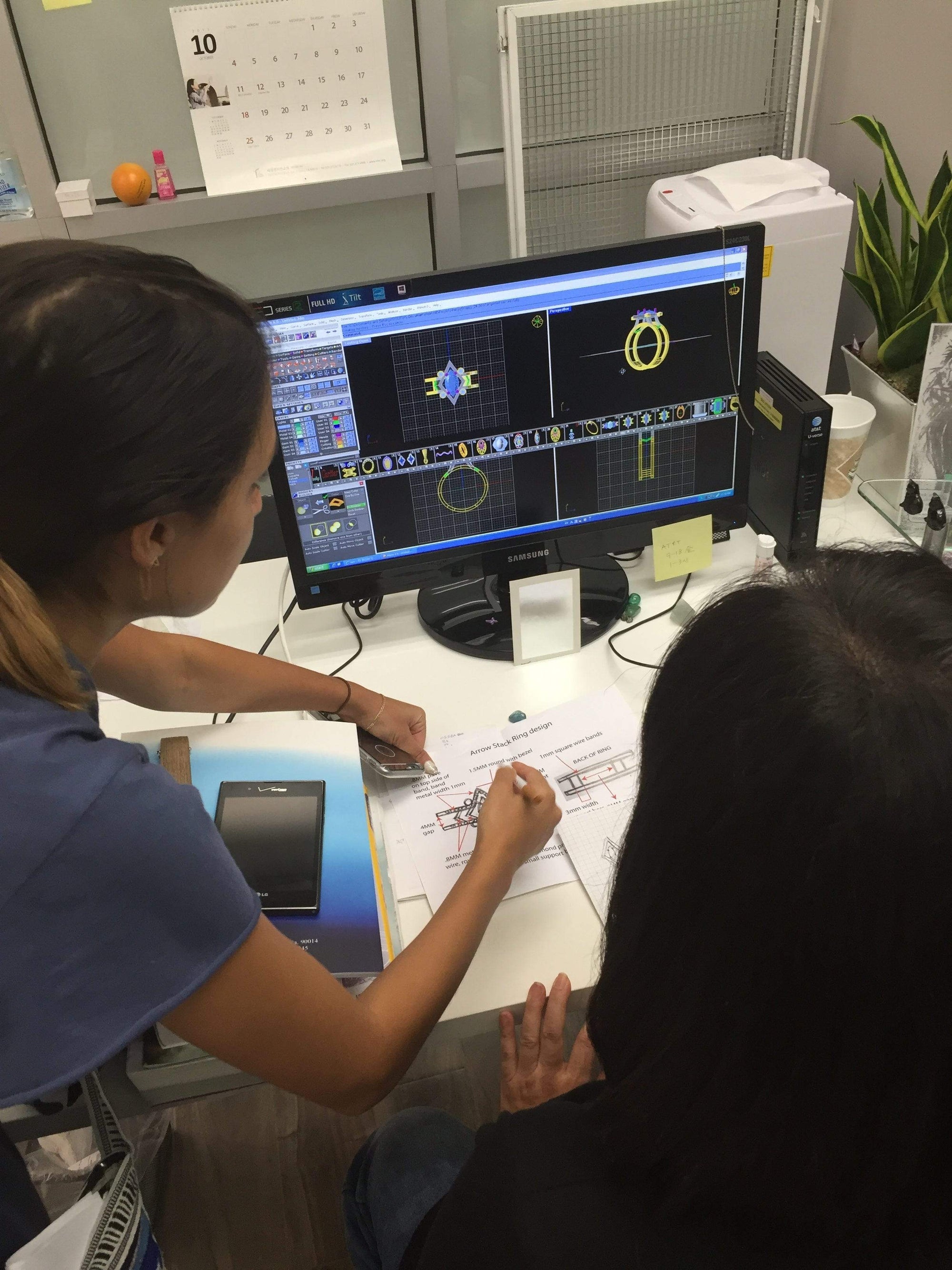 women working on Jewelry ring