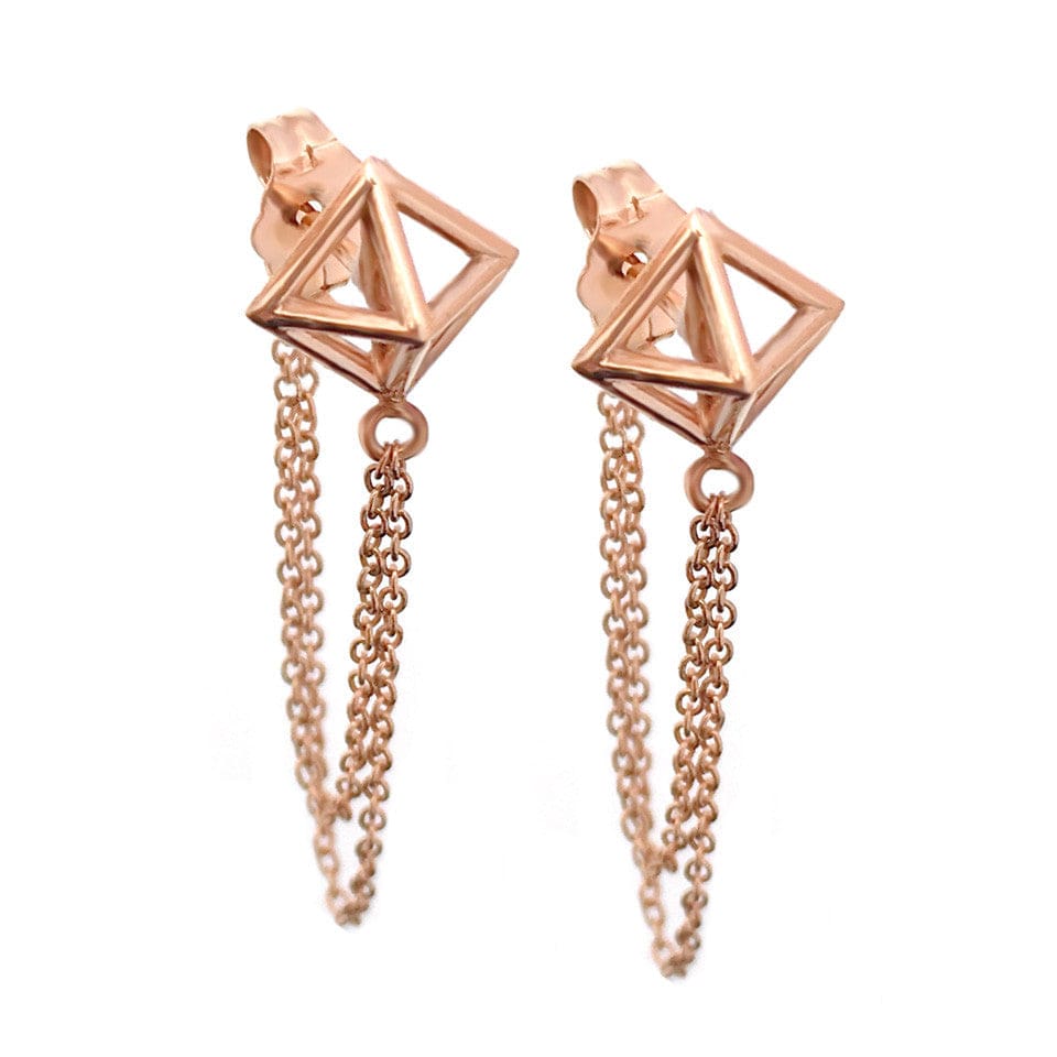 Pyramid Chain Earrings