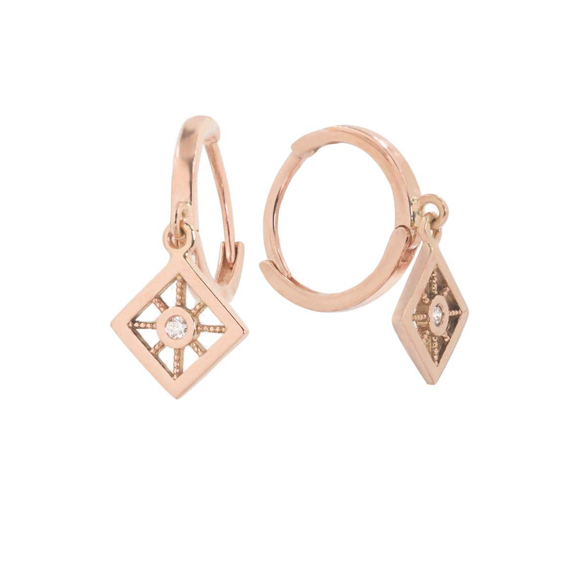 Star Compass Hoop Huggie Earring