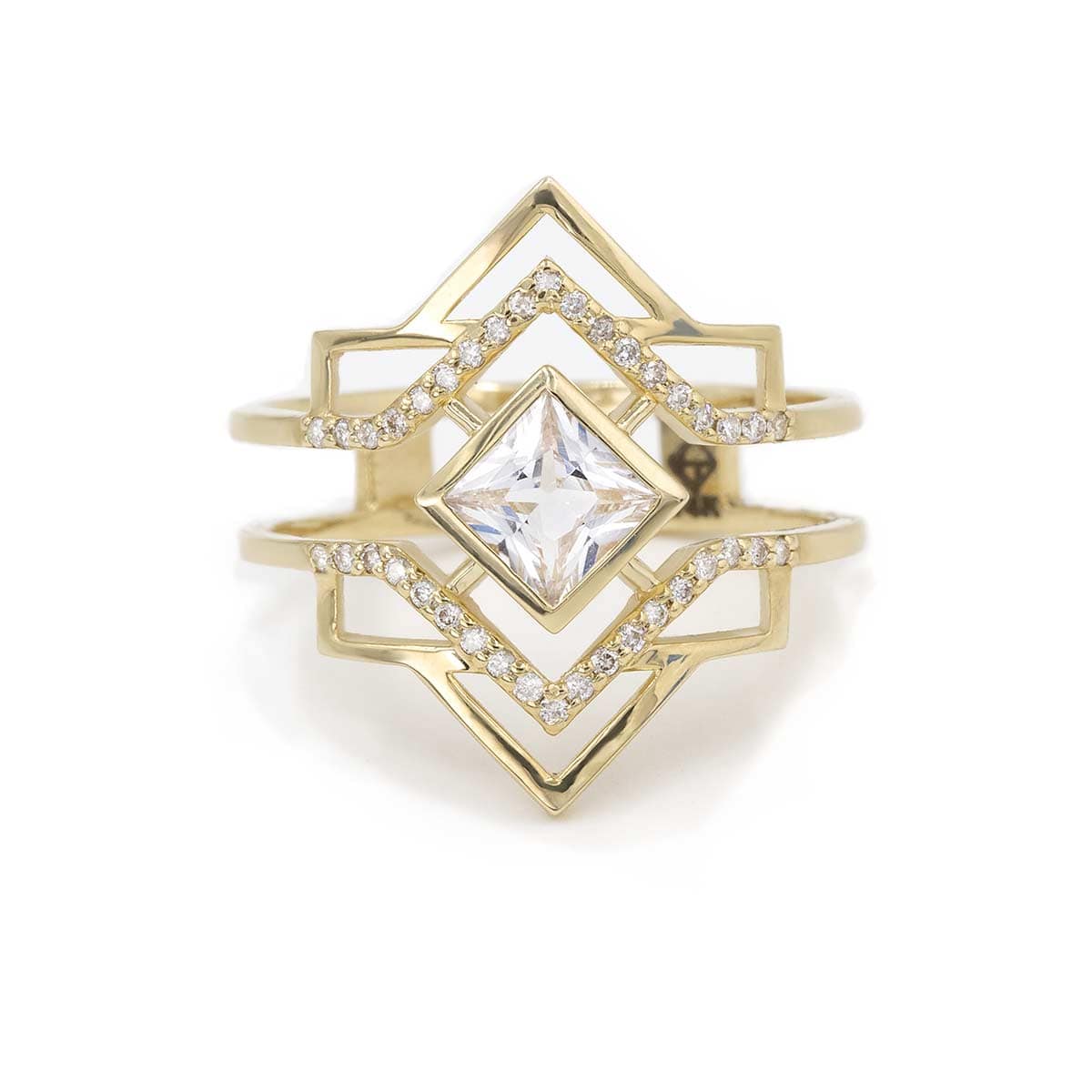 Stella Stack Ring | White Sapphire | Giacomelli Jewelry