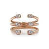 The Ally 14k rose gold diamond ring, white sapphire, open design.