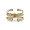 The Ally 14k yellowgold diamond ring, white sapphire, open design.