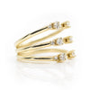 The Ally 14k gold diamond ring, white sapphire, open design. side view