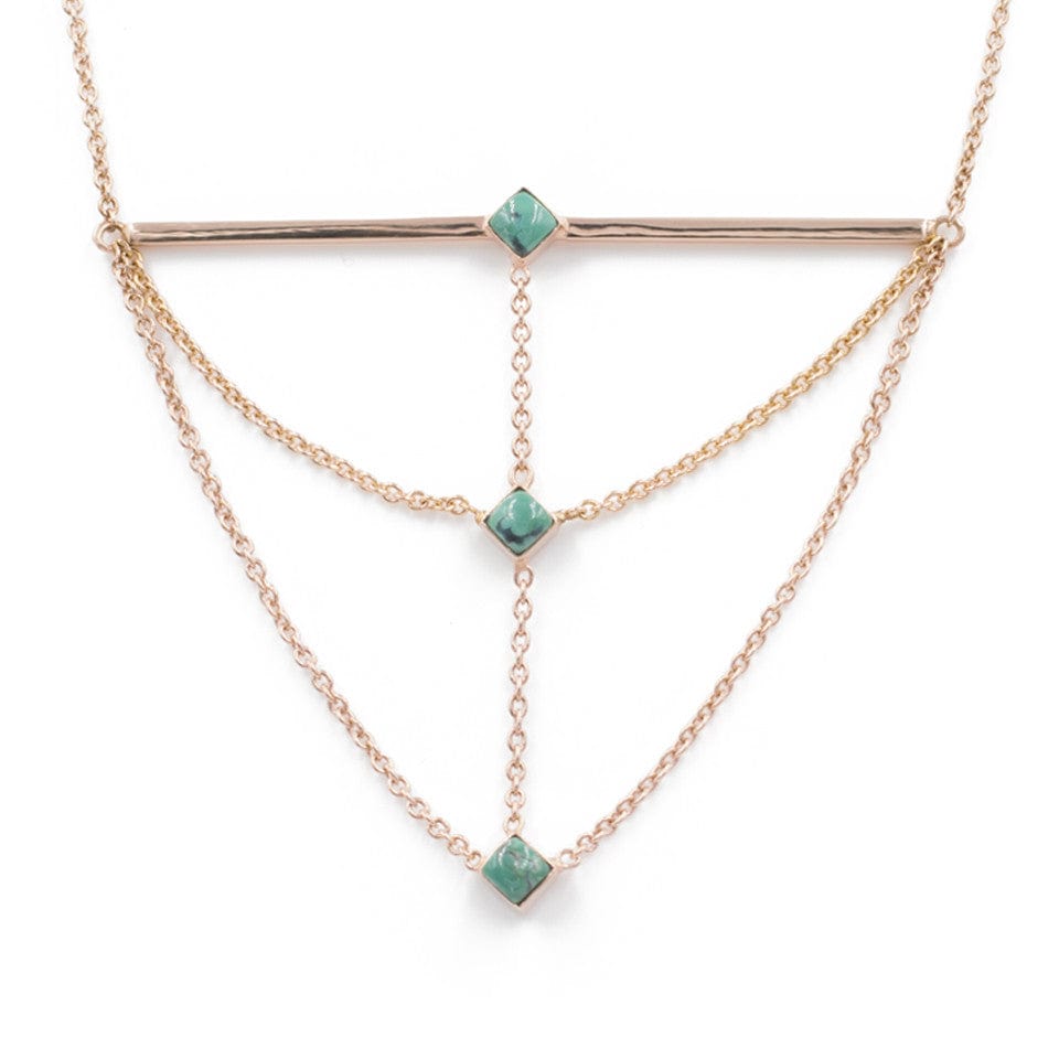 The Corner Stack Necklace - Turquoise